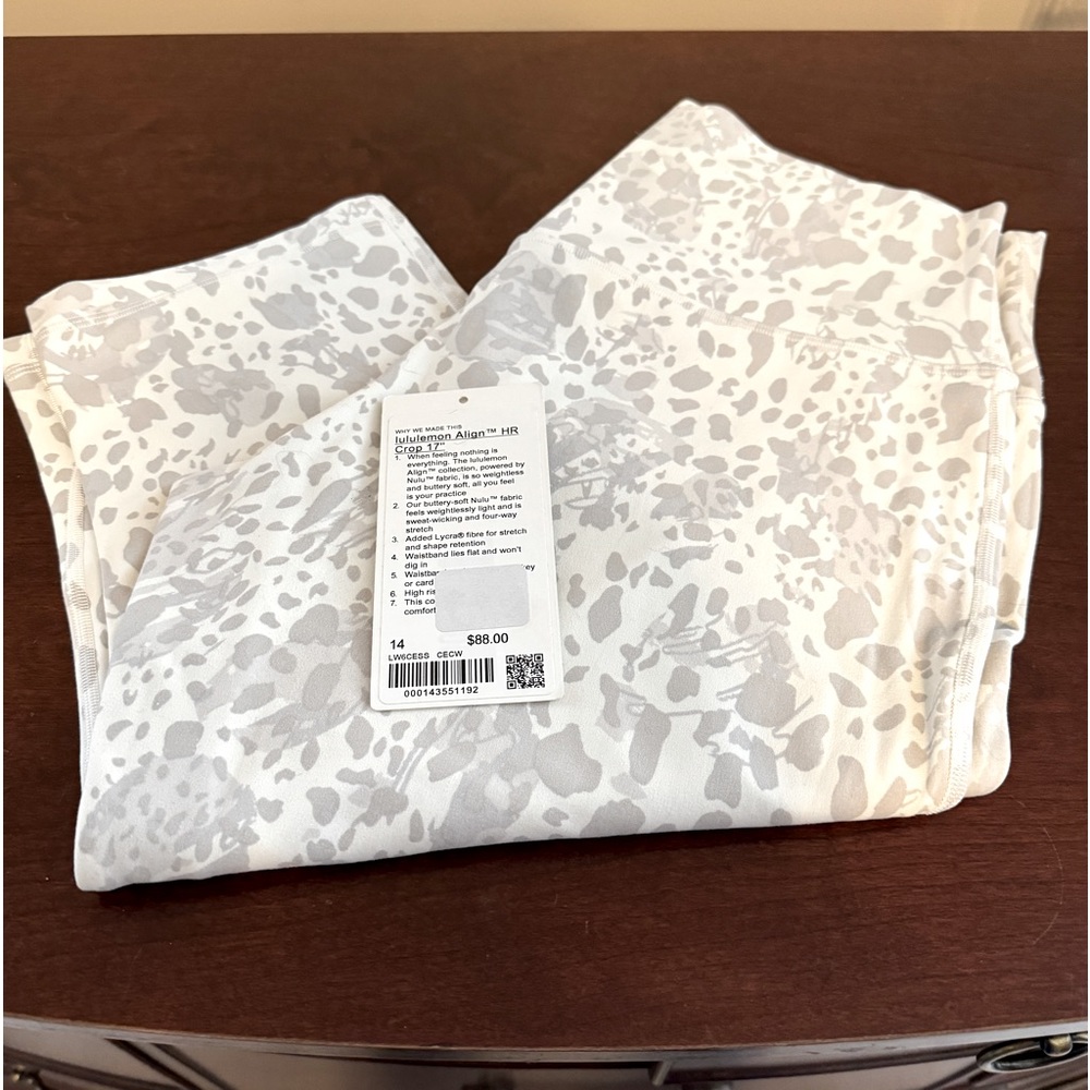 Lululemon sz 14 Align HR Leggings Cheetah print CECW 17” crop NEW